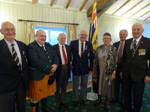 From left to right: George Watkins (Branch Patron), Garry Mills, Roger Acland (Branch Chairman), Harold Gurney, Anny Reid, Ian Corbitt, Brian Hewitt