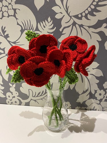 Crochet Poppies by one of our members
